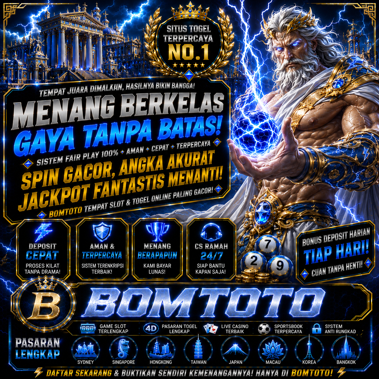 TOTO TOGEL & SLOT JP Gacor Parah di BOMTOTO Hari Ini